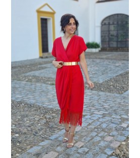 VESTIDO CUNA M/CORTA ROJO