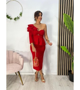 VESTIDO GANTE ROJO