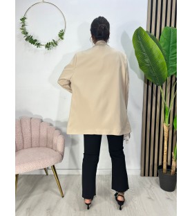 BLAZER M/LARGA CURVY BEIGE