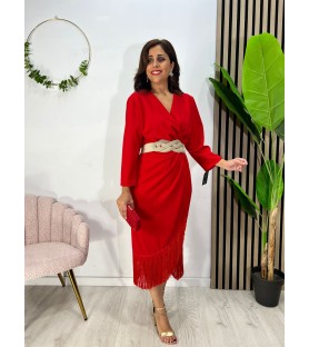 VESTIDO CUNA M/FRANCESA ROJO