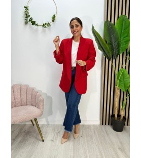 BLAZER M/LARGA CURVY ROJA