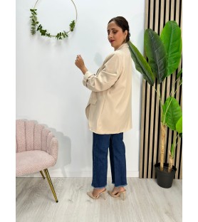 BLAZER M/LARGA CURVY BEIGE