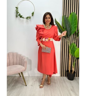 VESTIDO ANDREA CURVY CORAL