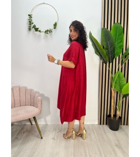 VESTIDO JARDÍN ROJO + COLGANTE