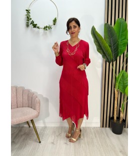 VESTIDO CUENTO ROJO MANGA...