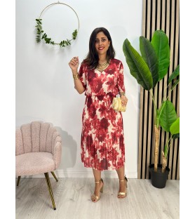 VESTIDO ROSER ESTAMPADO ROJO