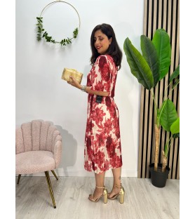 VESTIDO ROSER ESTAMPADO ROJO