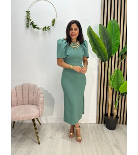 VESTIDO LISO ANA VERDE