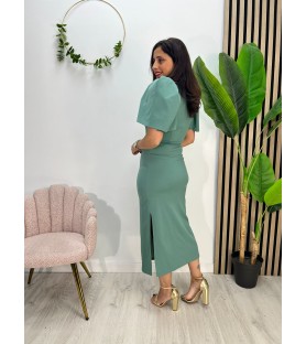 VESTIDO LISO ANA VERDE