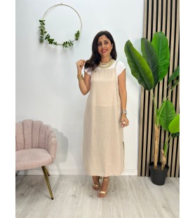 VESTIDO SUIZA + CAMISETA BEIGE