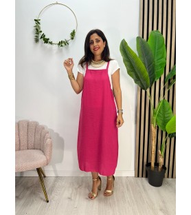 VESTIDO SUIZA + CAMISETA ROSA