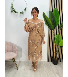 VESTIDO MALDIVAS CÁMEL