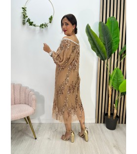 VESTIDO MALDIVAS CÁMEL