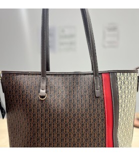 BOLSO MARRON ,ROJO Y BEIGE