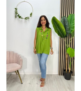 BLUSA KARMELA VERDE + COLGANTE