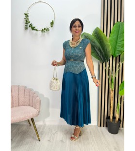 VESTIDO ROSANA PETROLEO