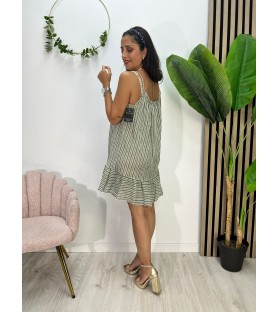 VESTIDO IRENE RAYAS VERDE