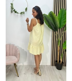 VESTIDO IRENE CUADROS AMARILLO