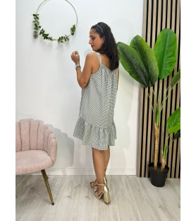 VESTIDO IRENE CUADROS VERDE