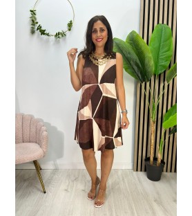 VESTIDO DUNIA CORTO CHOCOLATE