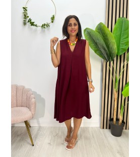 VESTIDO CANARIAS BURDEOS