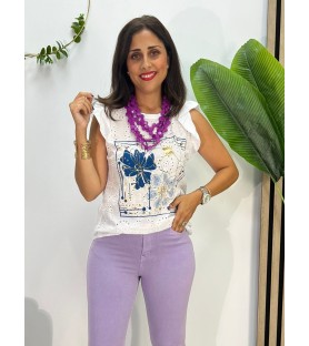 CAMISETA FLORAL BLANCA