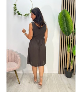 VESTIDO RIOJA CORTO CHOCOLATE