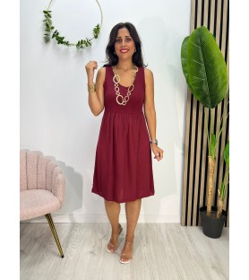 VESTIDO RIOJA CORTO BURDEOS