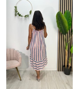 VESTIDO IRENE RAYAS AZÚL