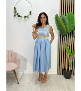 VESTIDO INÉS CELESTE