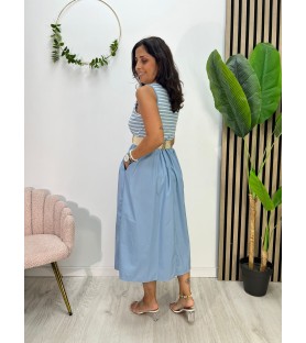 VESTIDO INÉS CELESTE