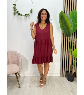 VESTIDO CIELO BURDEOS