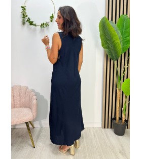 VESTIDO LULA MARINO Y BEIGE