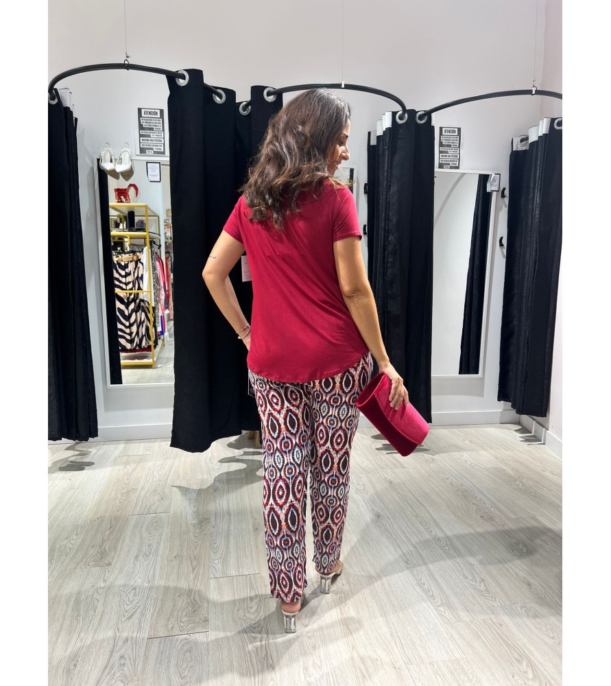 PANTALÓN CORAL BURDEOS