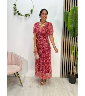 VESTIDO CUMBIA BURDEOS