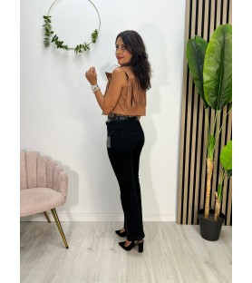 CHALECO CORTO FLECOS CÁMEL