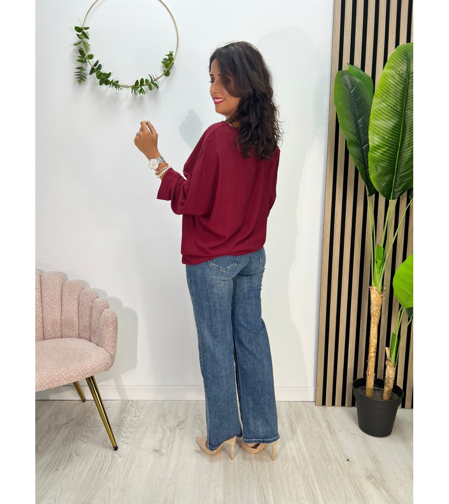 BLUSA SICILIA BURDEOS