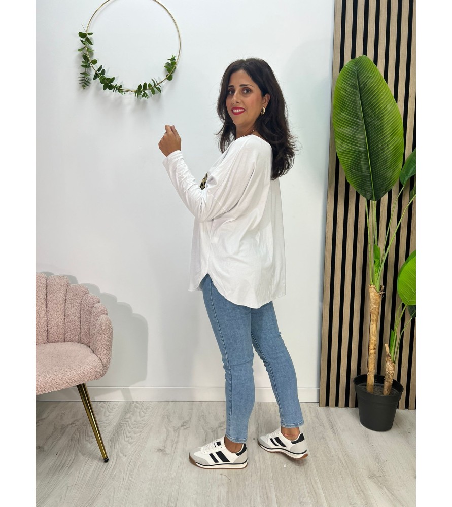 BLUSA CORAZÓN BLANCA