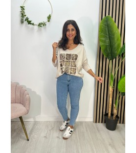 BLUSA MOSAICO BEIGE