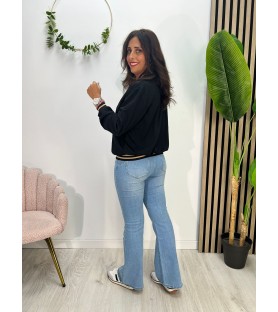 CHAQUETA SILVER NEGRA CURVY