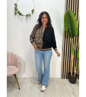 CHAQUETA MIXTA ANIMAL/NEGRA
