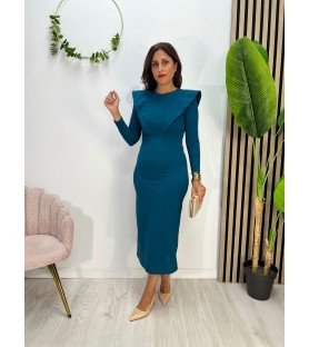 VESTIDO SAMARA LISO PETROLEO