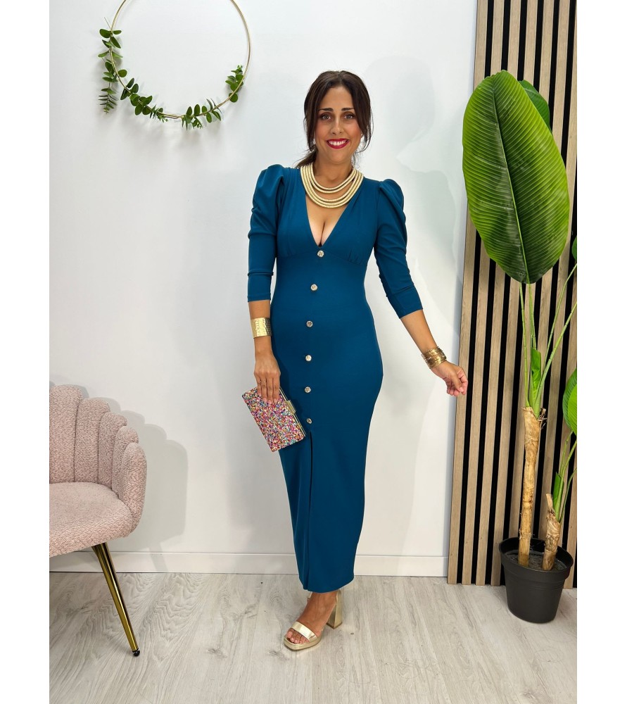VESTIDO LIANA PETROLEO