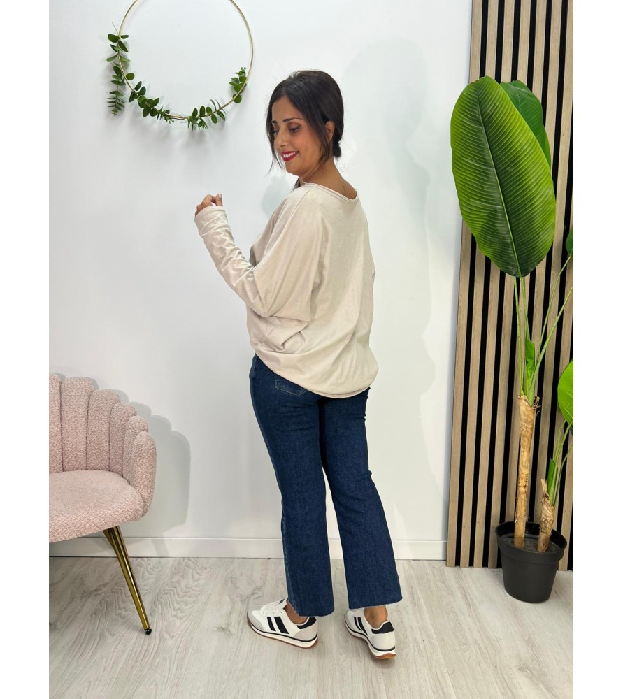 BLUSA MULTICORAZÓN BEIGE