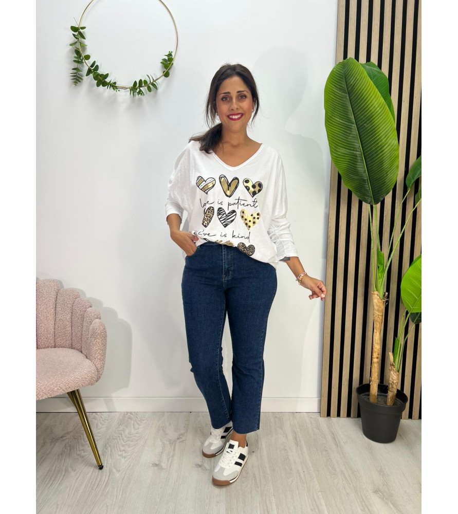 BLUSA MULTICORAZÓN BLANCO