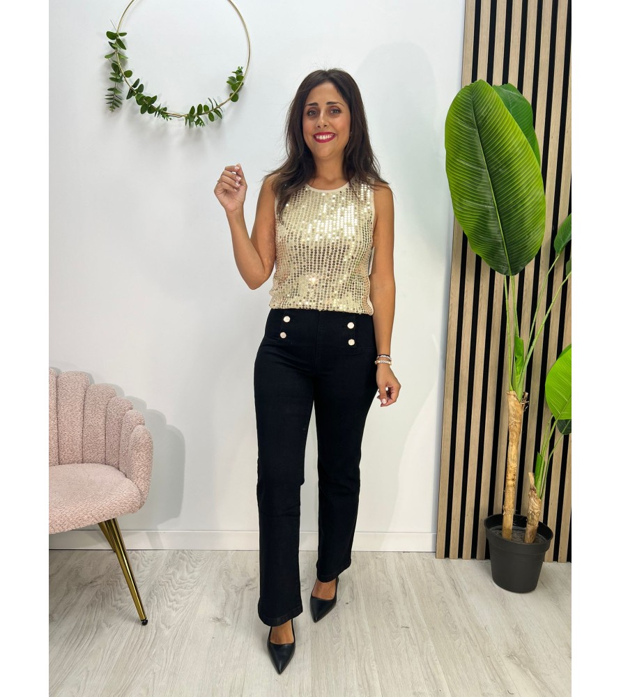TOP LENTEJUELA BEIGE