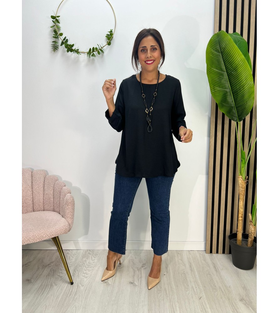BLUSA M/LARGA SICILIA NEGRA