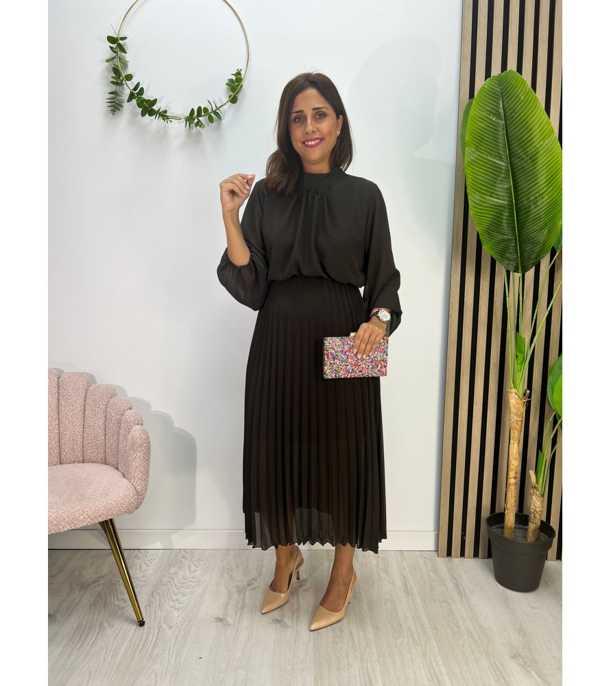 VESTIDO LAUD LISO CHOCOLATE