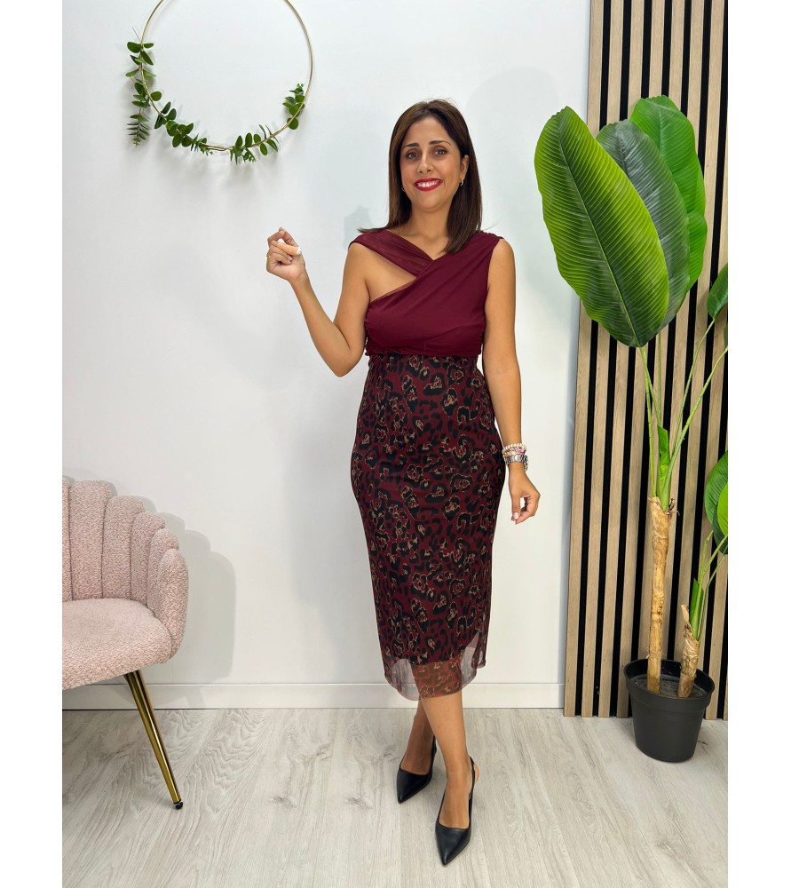 FALDA KARINA BURDEOS