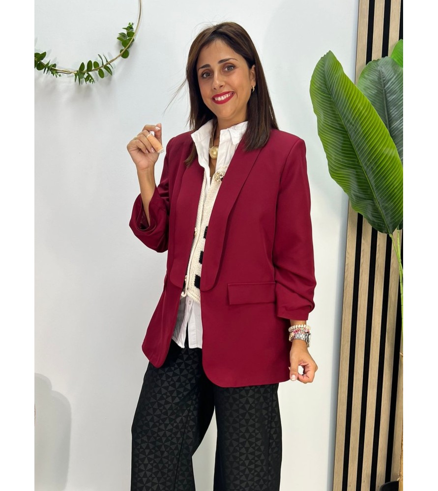 BLAZER BURDEOS  M/LARGA GRANDE